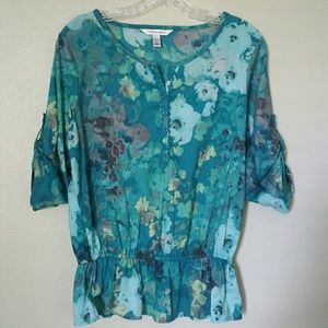 Croft & Barrow Convertible Sleeves w/ Buttons M/P